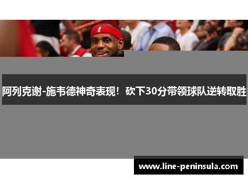 阿列克谢-施韦德神奇表现！砍下30分带领球队逆转取胜